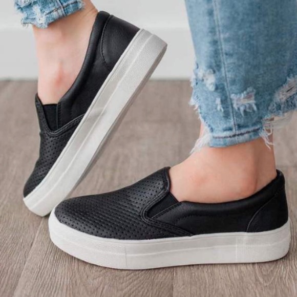 Perforated Platform Slip On Sneaker - Picture 3 of 9